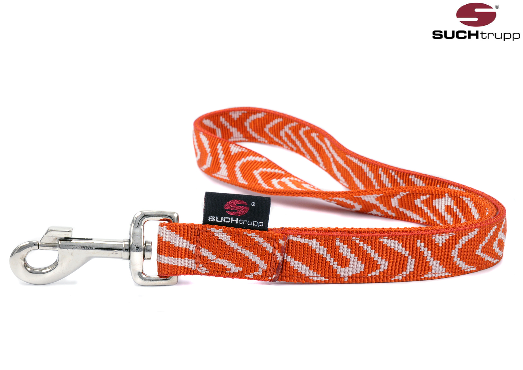SUCHtrupp® Kurzführer HOT ZEBRA 44cm – orange-white