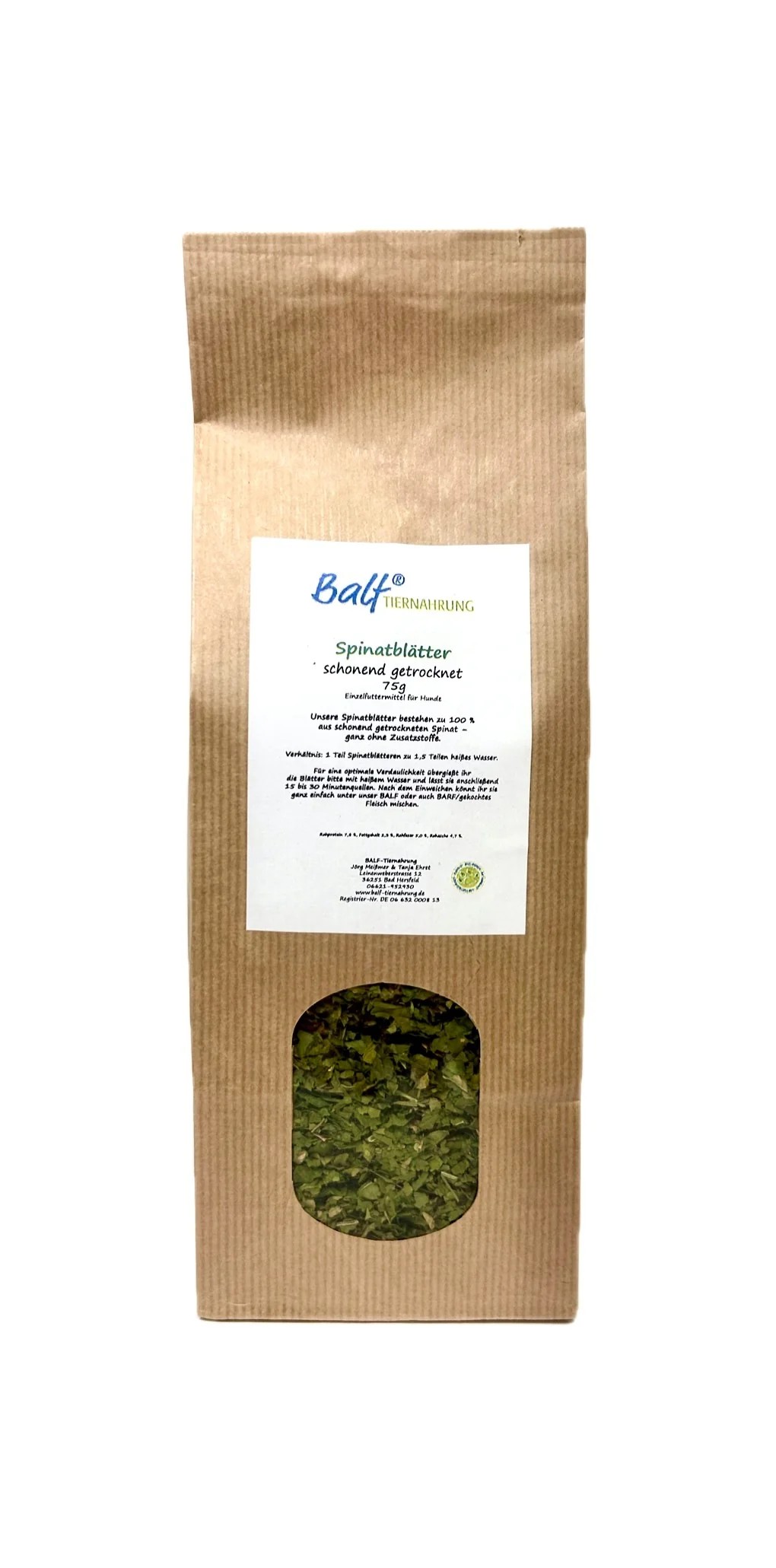 BALF® Spinatblätter getrocknet – Einzelfuttermittel für Hunde