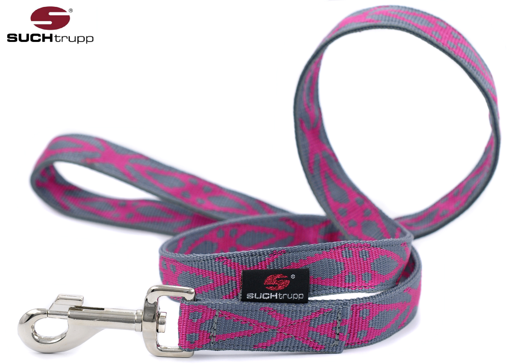 SUCHtrupp® Hundeleine LOCOpink 3m – grey-pink