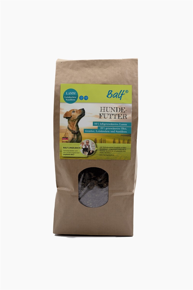 BALF® Trockenbarf Lamm mit Leinkuchen & Sanddorn – Luftgetrocknetes Hundefutter