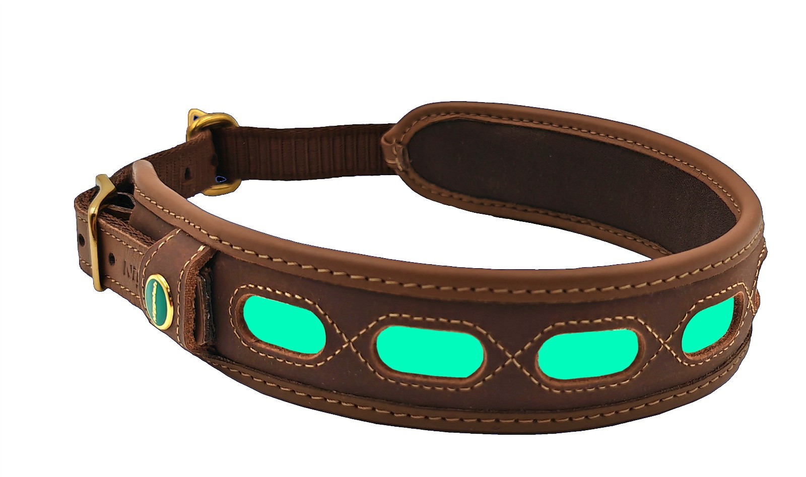 Niggeloh Lederhalsung Lichtblick – Leuchtendes Hundehalsband, selbstaufladend