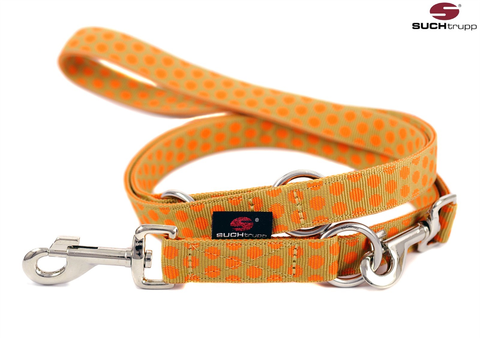 SUCHtrupp® Hundeleine DOTS 2 m verstellbar – verschiedene Farben und Breiten