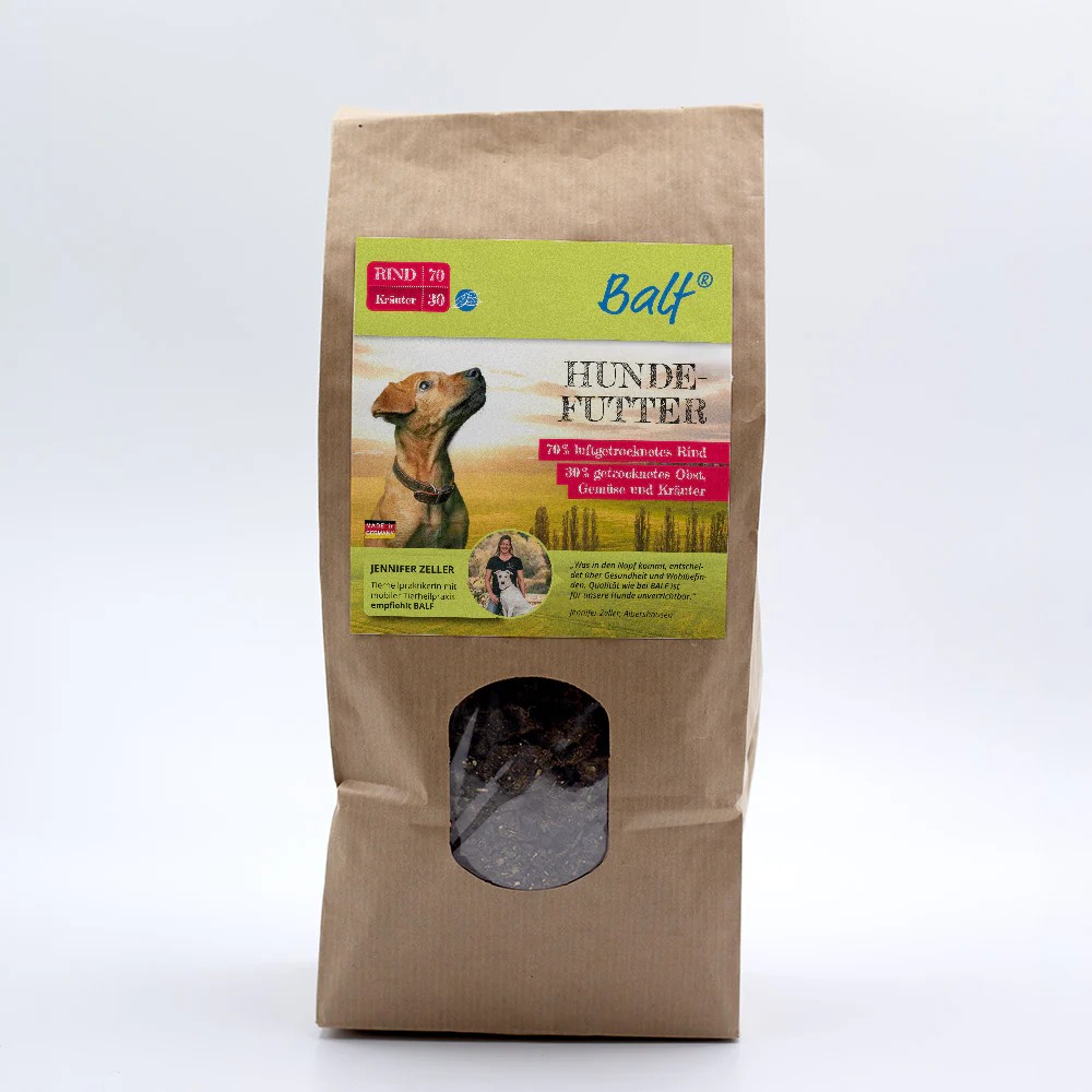 BALF Trockenbarf 70/30 Rind mit Kräutern – Luftgetrocknetes Hundefutter