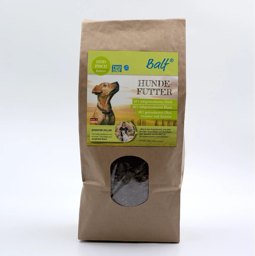 BALF TwoinOne 80/20 Rind & Fisch Obst/Gemüse/Kräuter - Luftgetrocknetes Hundefutter – 1 kg