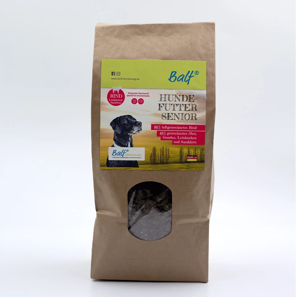 BALF Senior Trockenbarf 60/40 Rind Obst/Gemüse mit Leinkuchen/Sanddorn - 1kg