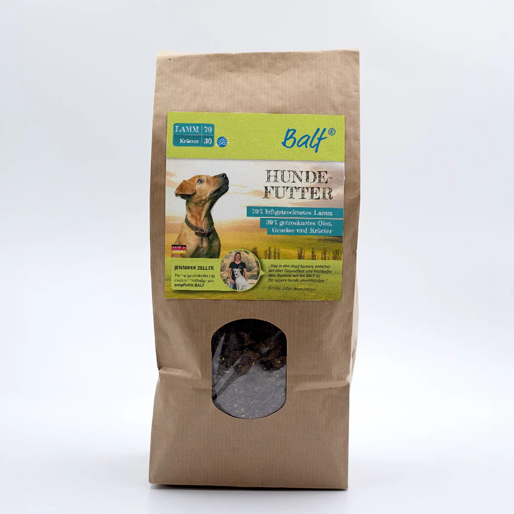 BALF Trockenbarf 70/30 Lamm mit Kräutern – Luftgetrocknetes Hundefutter
