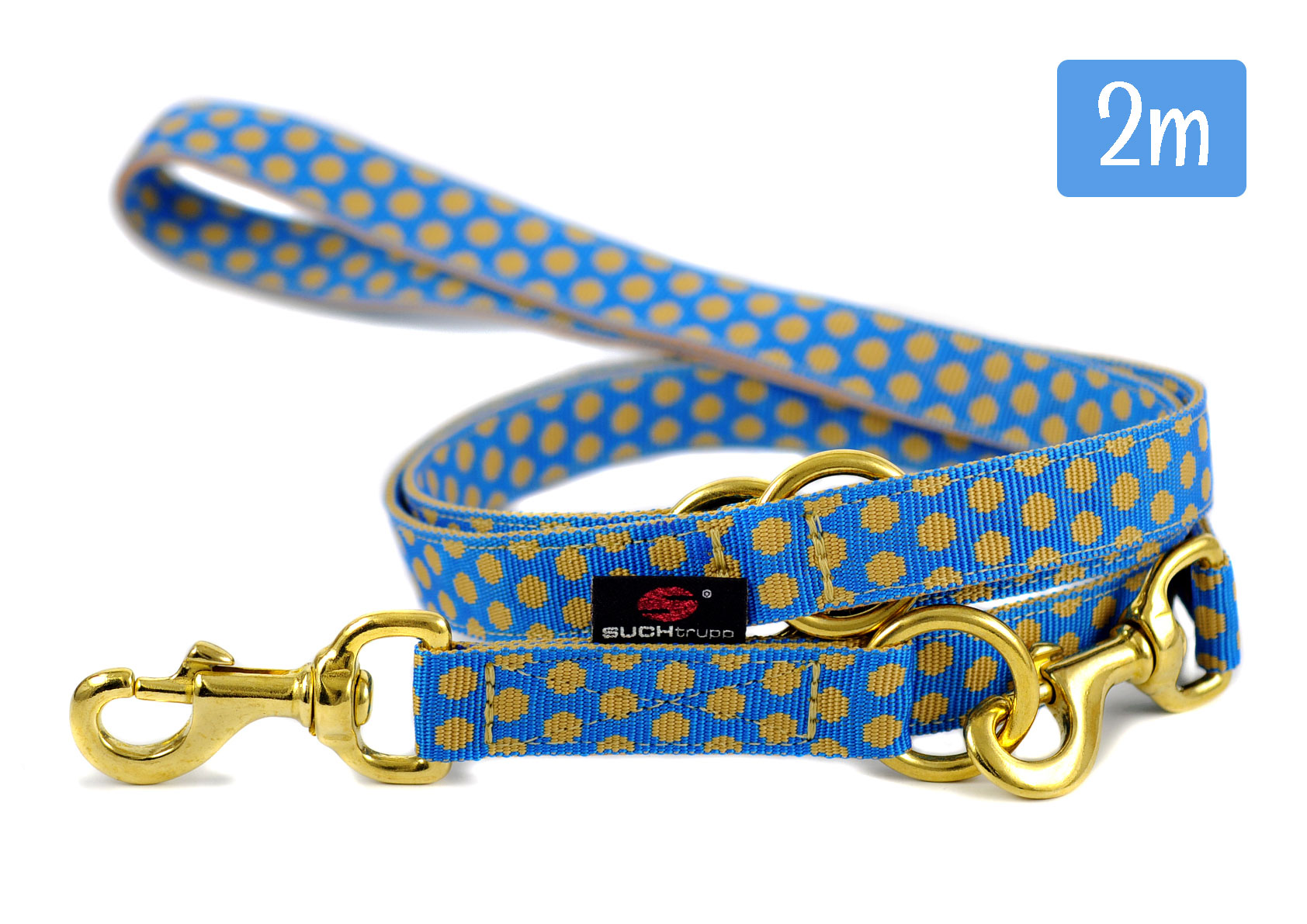 SUCHtrupp® Hundeleine DOTS 2 m verstellbar – verschiedene Farben und Breiten