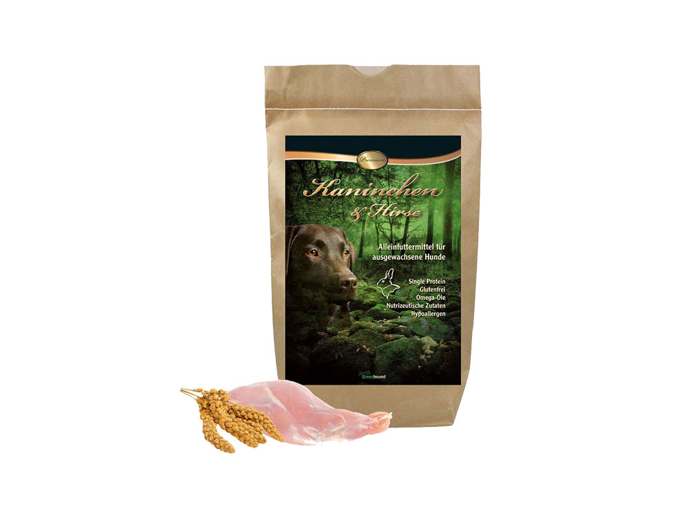 Greenhound® Kaninchen & Hirse – Hypoallergenes Monoprotein Trockenfutter für Hunde