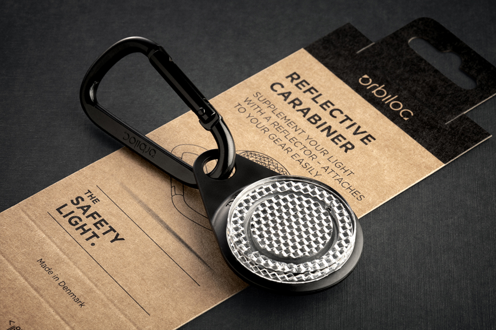 Orbiloc Reflective Carabiner – Reflektor-Karabiner für zusätzliche passive Sichtbarkeit bei Nacht