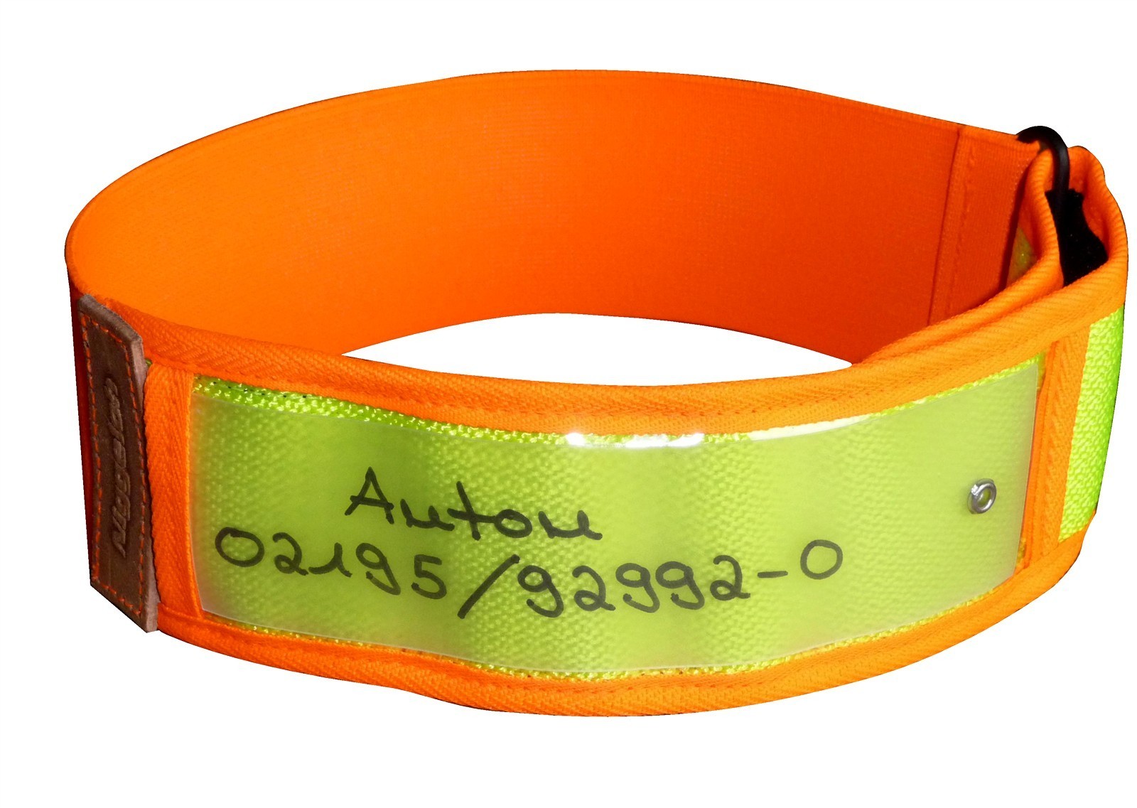 Niggeloh Warnhalsung – Hundehalsband mit Reflektorband EN 13356 und Adressfach