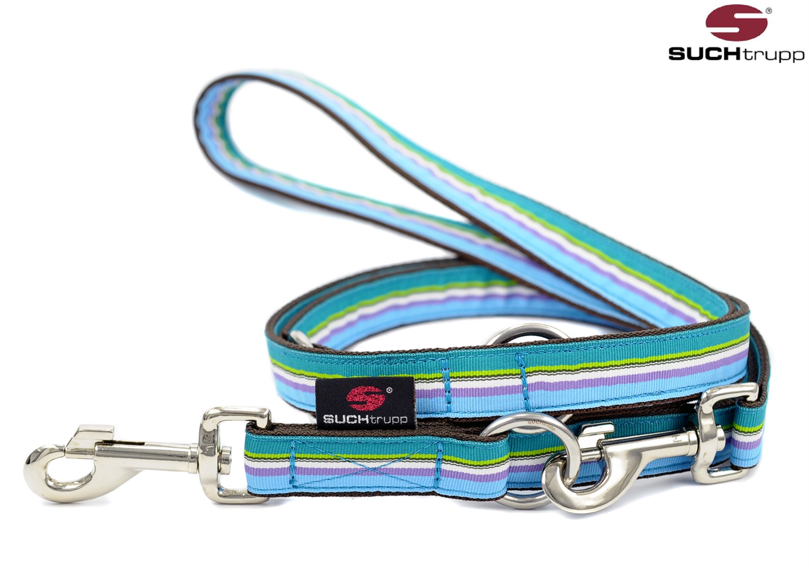 SUCHtrupp® Hundeleine OCEAN 2,5 m verstellbar – blue-mix