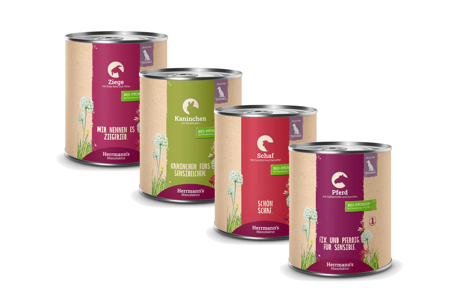 Herrmann's Manufaktur Selection Sensible – Sensitives Nassfutter Ziege, Pferd, Kaninchen und Schaf