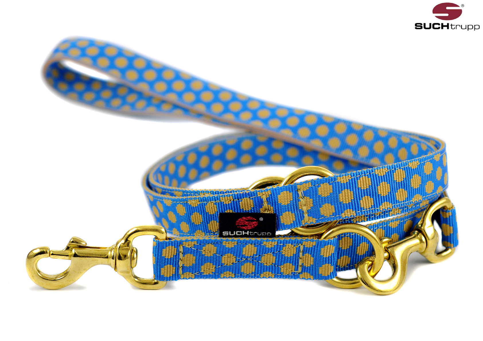 SUCHtrupp® Hundeleine DOTS 2,5 m verstellbar – verschiedene Farben und Breiten