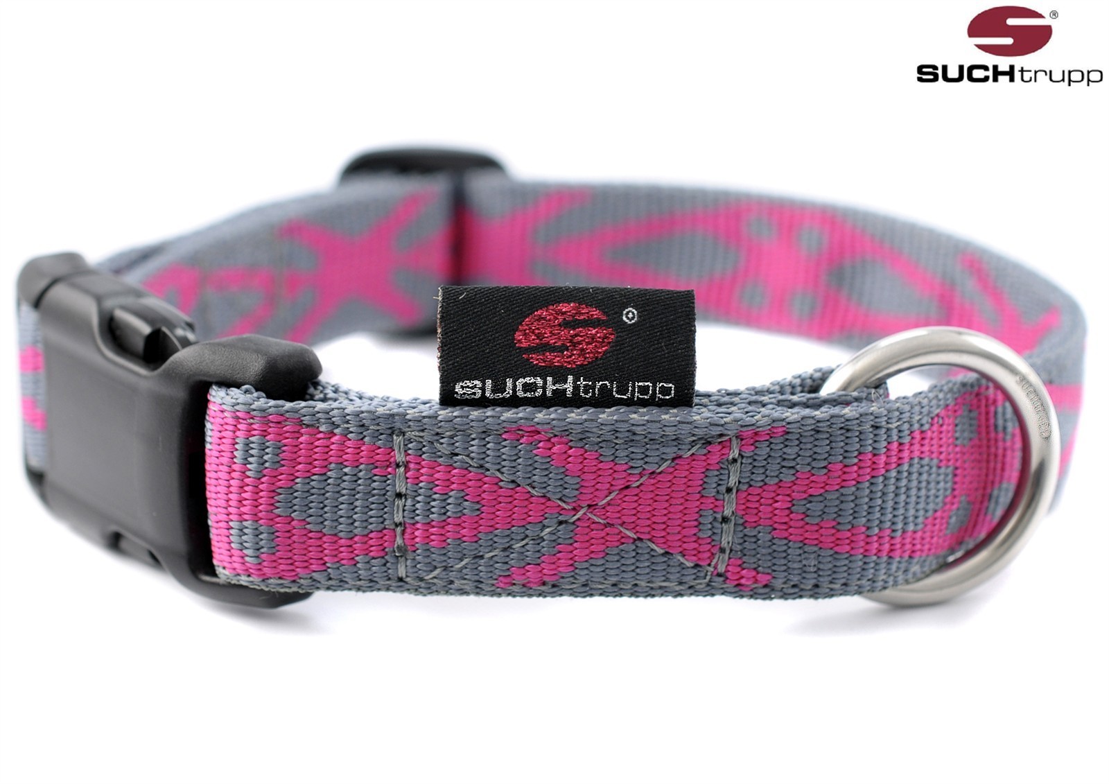SUCHtrupp® Klick-Hundehalsband LOCOpink – verschiedene Größen