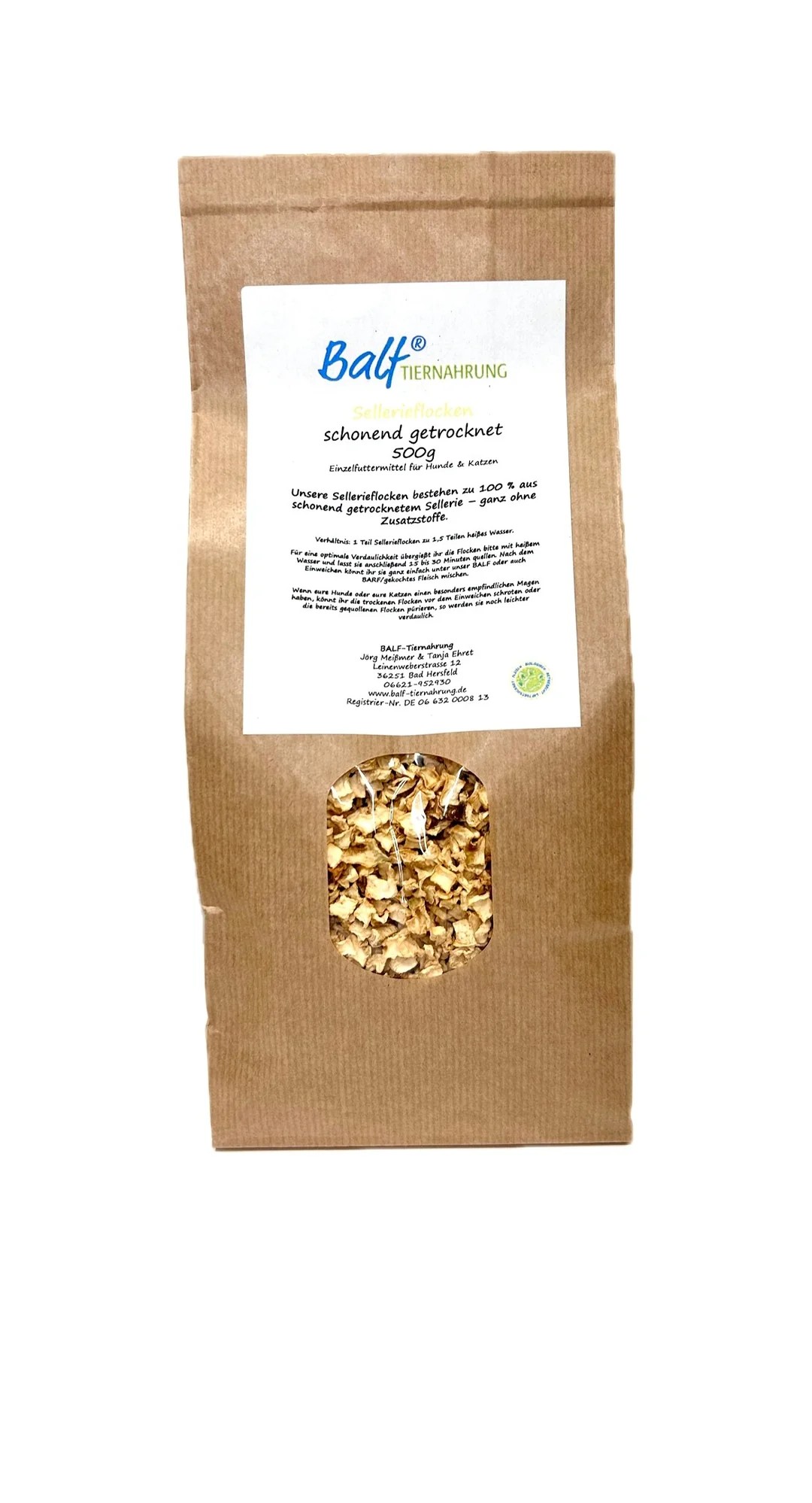 BALF® Sellerieflocken getrocknet – Einzelfuttermittel für Hunde & Katzen