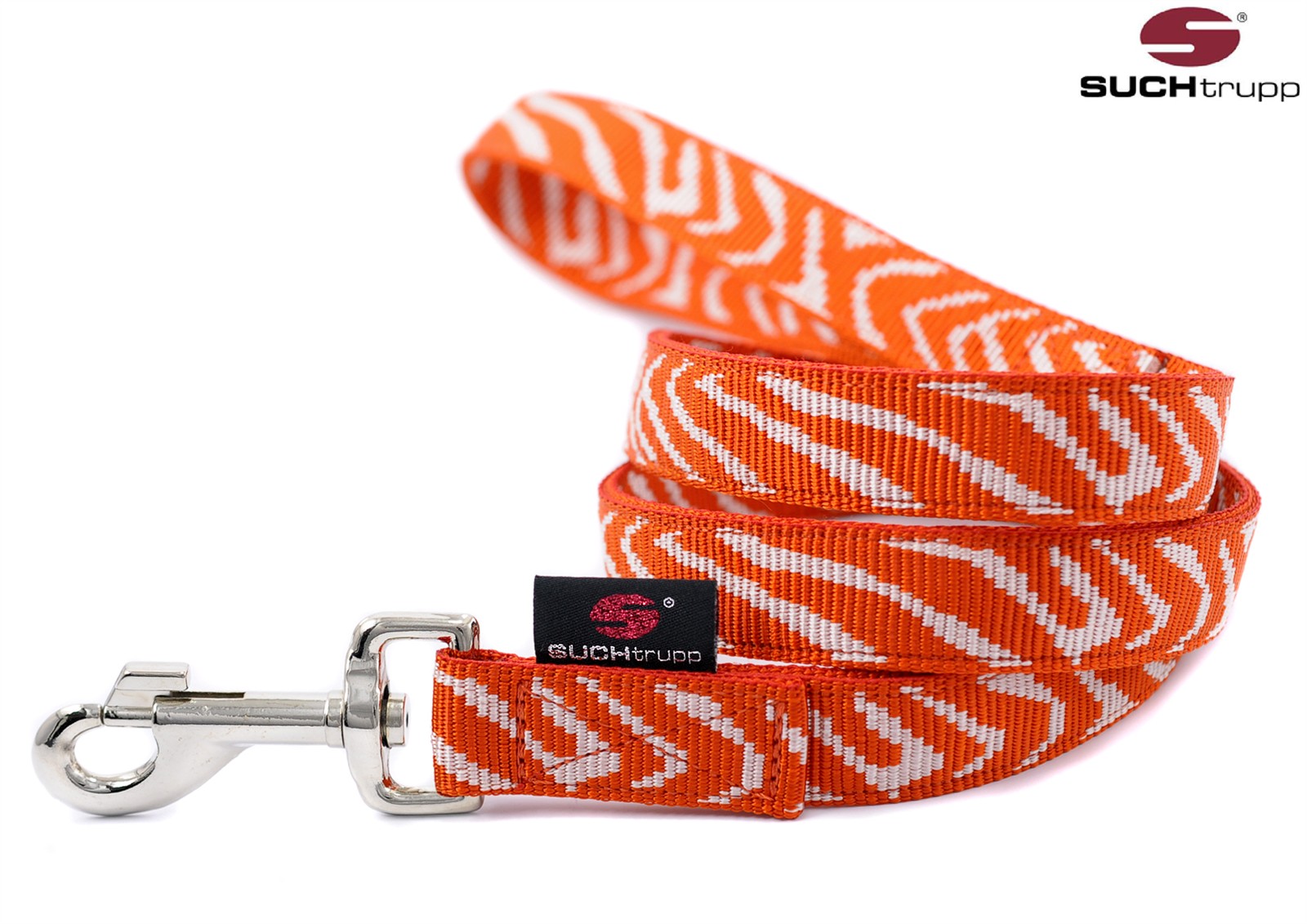 SUCHtrupp® Hundeleine HOT ZEBRA 3m – orange-white