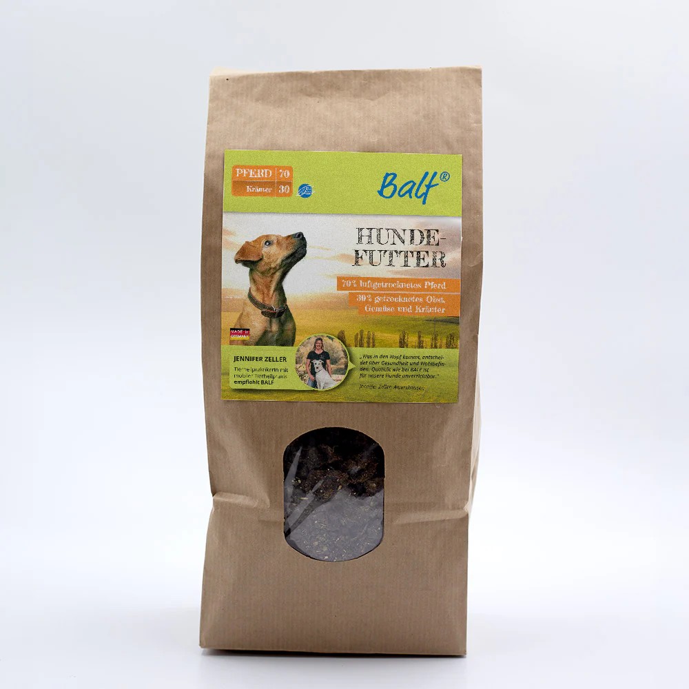 BALF Trockenbarf 70/30 Pferd mit Kräutern – Luftgetrocknetes Hundefutter